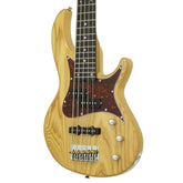 Aria 313MK2 Detroit Series 5-String Electric Bass Guitar in Open-Pore Natural Finish